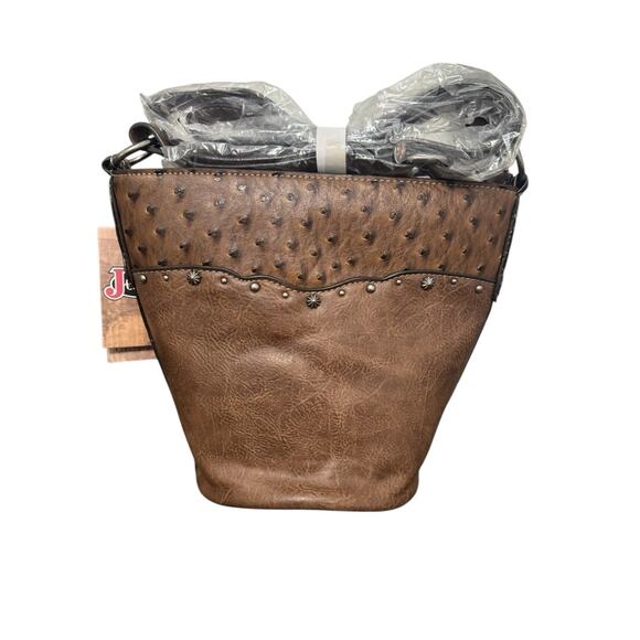 NWT! Justin Brown Western Concealed Carry Crossbody Shoulder Bucket Bag - Picture 7 of 9